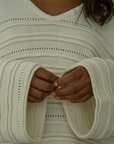ALMA - CREAM Textured Knit Sweater