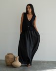 RAE - BLACK Linen Skirt