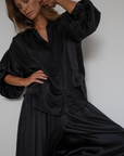 NINA - BLACK Silk Blouse