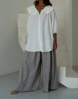 YOLLIE - WISTERIA Linen Gingham Voluminous Pant