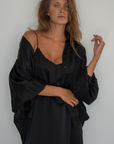 CAMILLE - BLACK Mulberry Silk Slip