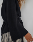 MARK - BLACK Knit Wrap Cardigan
