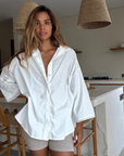 PRE-ORDER POPLIN - WHITE Lace Trim Shirt