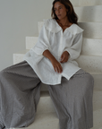 LILIANNE - WHITE Linen Blouse