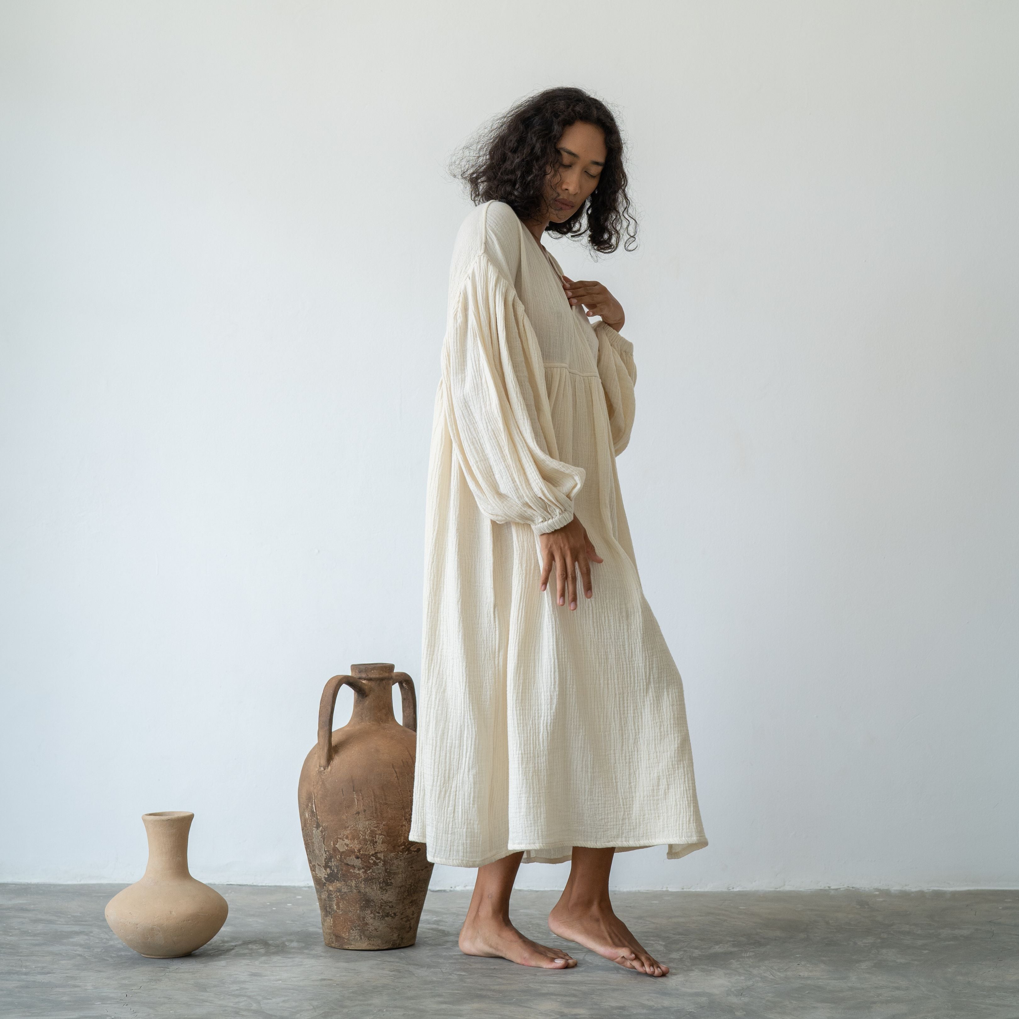 PALOMA- Oat Crinkle Dress
