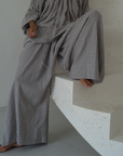 YOLLIE - WISTERIA Linen Gingham Voluminous Pant