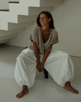 HUME Poplin Volume Pant - WHITE