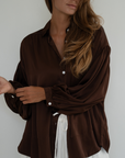 NINA - BURGUNDY Silk Blouse