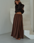 MADELINE - BURGUNDY Silk Skirt