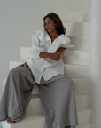 YOLLIE - WISTERIA Linen Gingham Voluminous Pant
