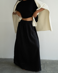 RAE - BLACK Linen Skirt