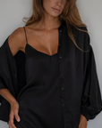 CAMILLE - BLACK Mulberry Silk Slip