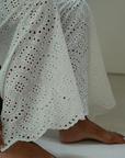 CELESTE - WHITE Broderie Pants