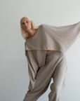 OPHELIA - Fawn Knit Cross Sweater