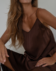 CAMILLE - BURGUNDY Mulberry Silk Slip