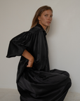 NINA - BLACK Silk Blouse