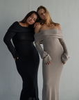 JOLIE - FAWN Cowl Neckline Dress