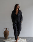 YANG - BLACK Linen Jumpsuit