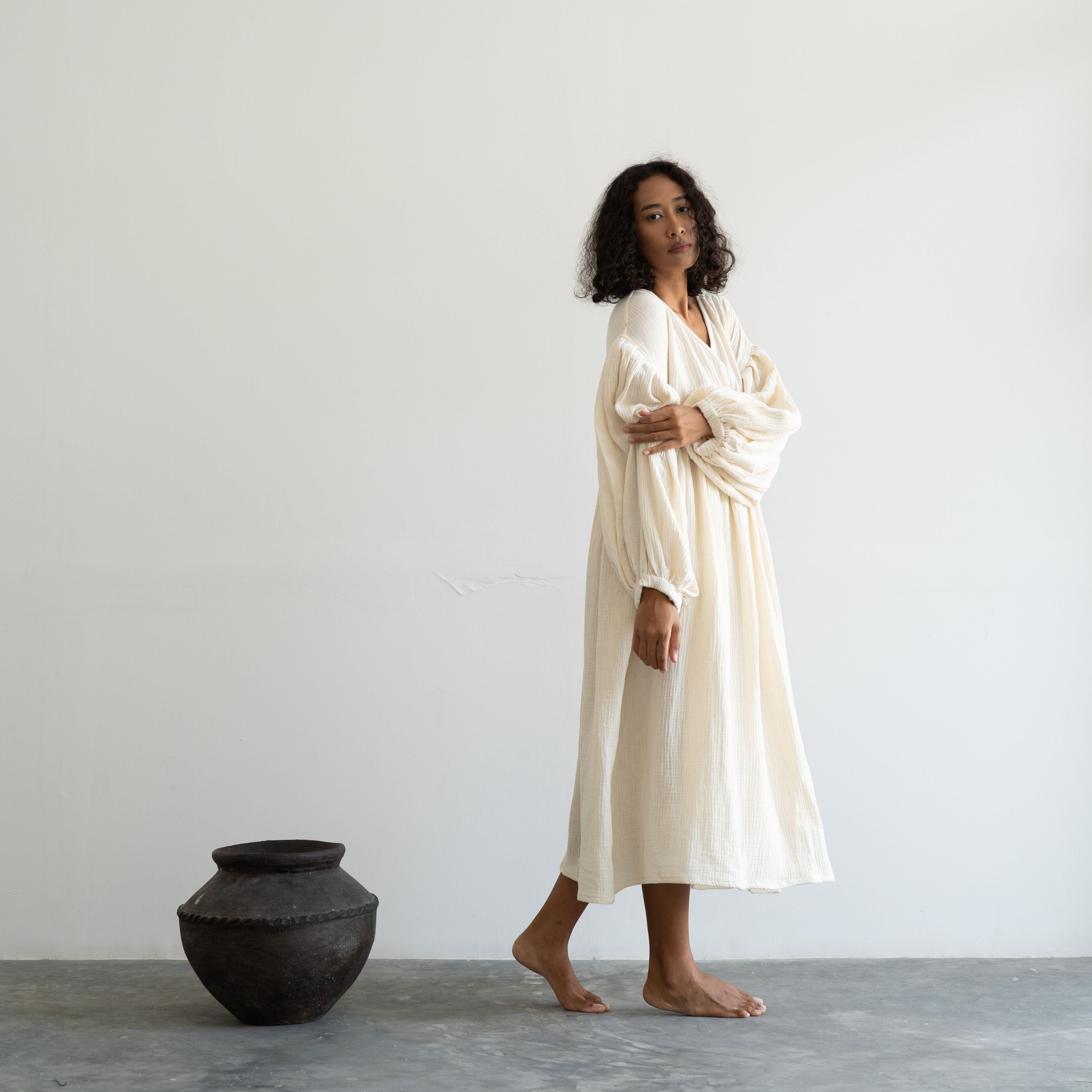 PALOMA- Oat Crinkle Dress