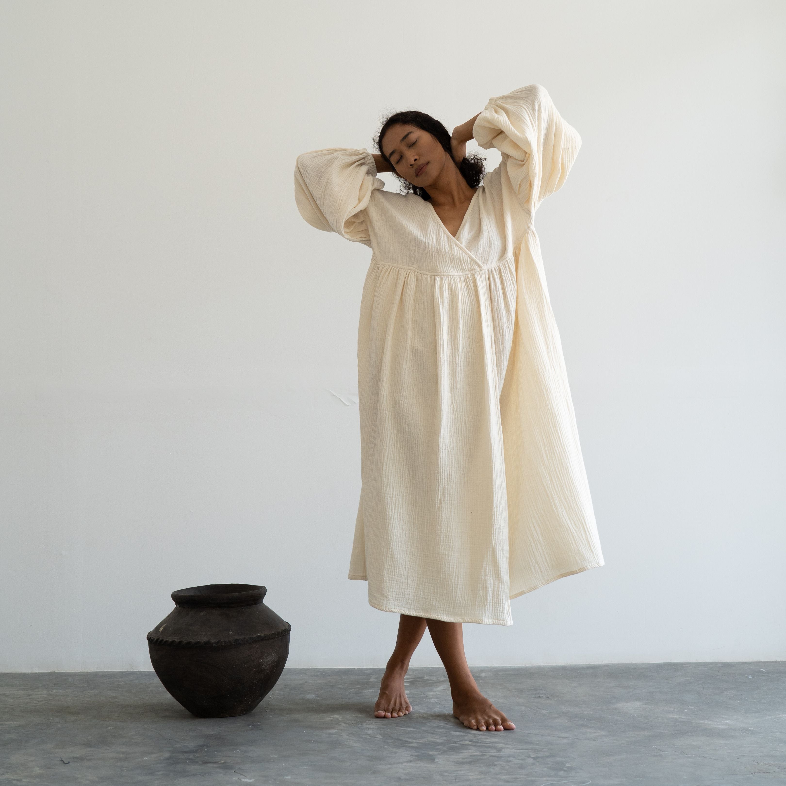 PALOMA- Oat Crinkle Dress