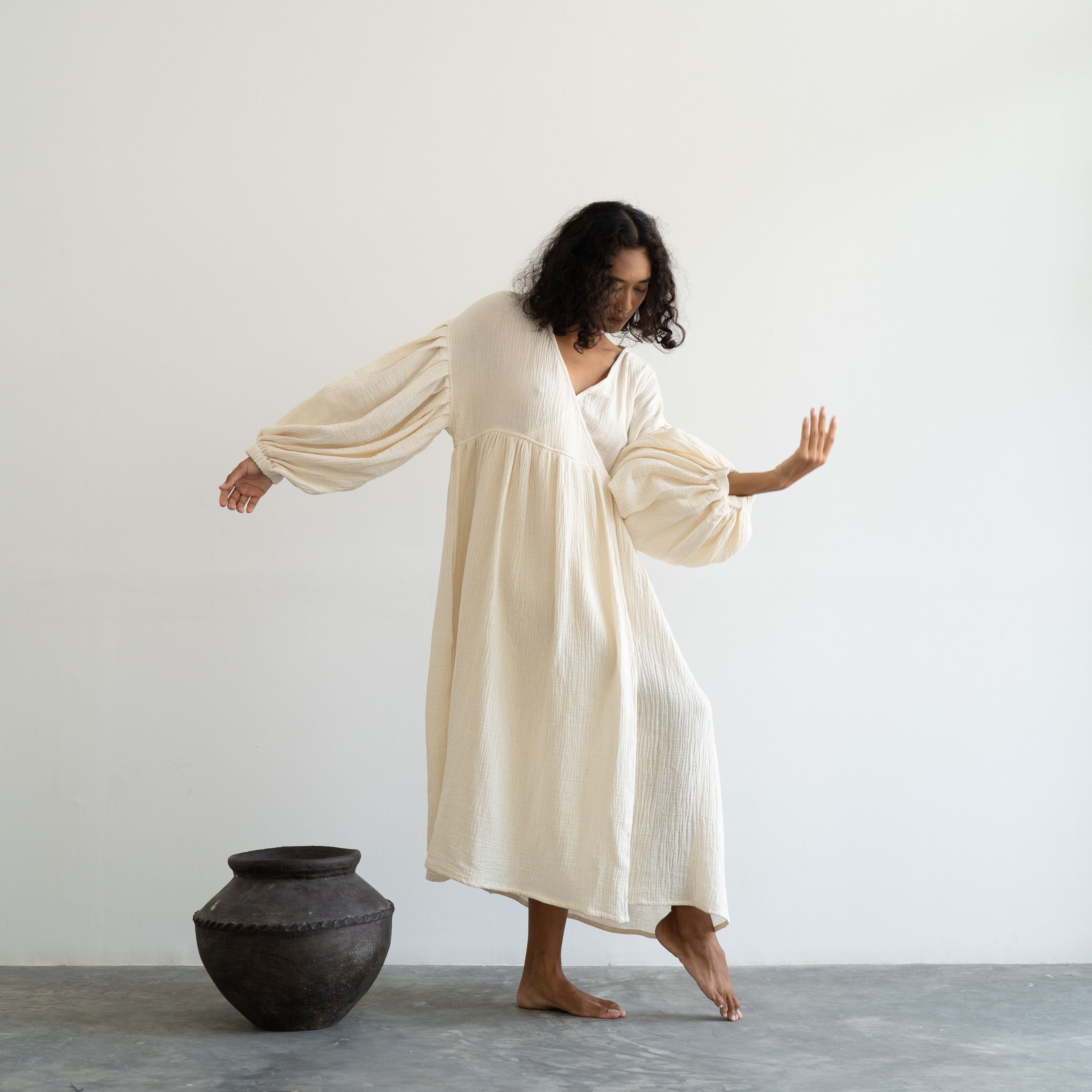 PALOMA- Oat Crinkle Dress