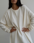 VADA - CREAM Volume Knit Dress