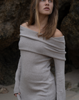 JOLIE - FAWN Cowl Neckline Dress