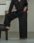 CELESTE - BLACK Broderie Pants