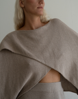 OPHELIA - Fawn Knit Cross Sweater
