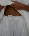 MARLO PLEAT - WHITE Ramie Pant