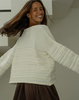 ALMA - CREAM Textured Knit Sweater