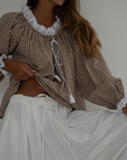 ESME - CINNAMON Gingham & Lace Blouse