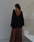 ANGEL SWEATER - BLACK Open-Back Knit