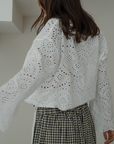 LUNA - WHITE Broderie Blouse