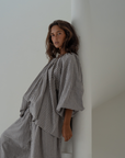 Pre-Order JOSIE - Linen Gingham Voluminous Blouse