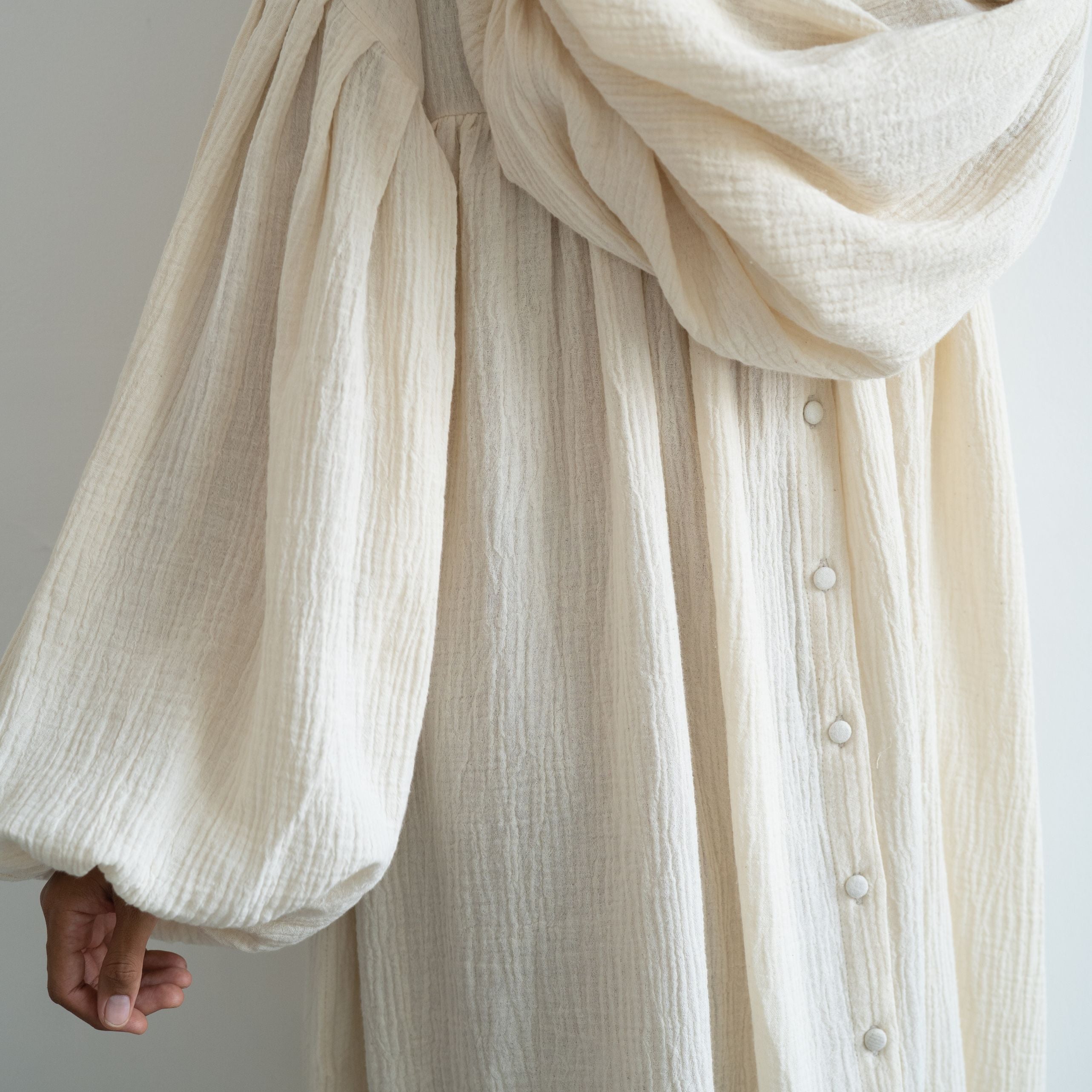 FIELDS MAXI- Oat Crinkle Dress