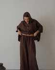 ELIZA - Chocolate Linen Shirt