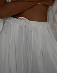 MARLO PLEAT - WHITE Ramie Pant