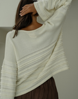ALMA - CREAM Textured Knit Sweater