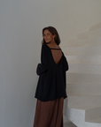 ANGEL SWEATER - BLACK Open-Back Knit