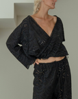 LUNA - BLACK Broderie Blouse