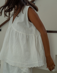 CLEO - WHITE Scalloped Ramie Top