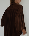 NINA - BURGUNDY Silk Blouse