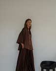 NINA - BURGUNDY Silk Blouse