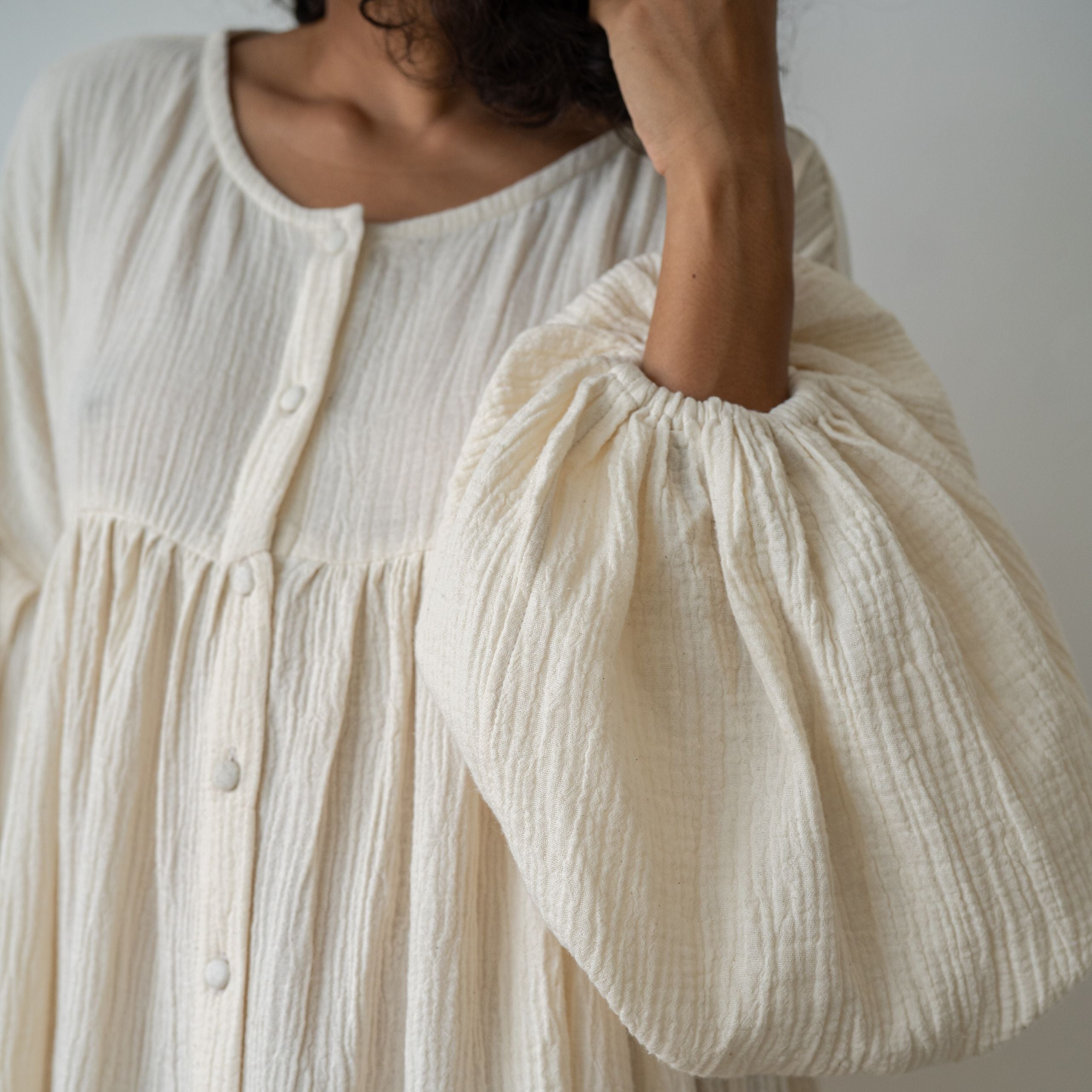 FIELDS MAXI- Oat Crinkle Dress