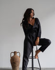 AD - BLACK Linen Jumpsuit