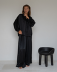 NINA - BLACK Silk Blouse