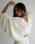 OPHELIA- Cream Knit Cross Sweater