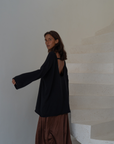 ANGEL SWEATER - BLACK Open-Back Knit