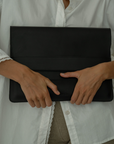 LAPTOP SLEEVE - BLACK Genuine Leather